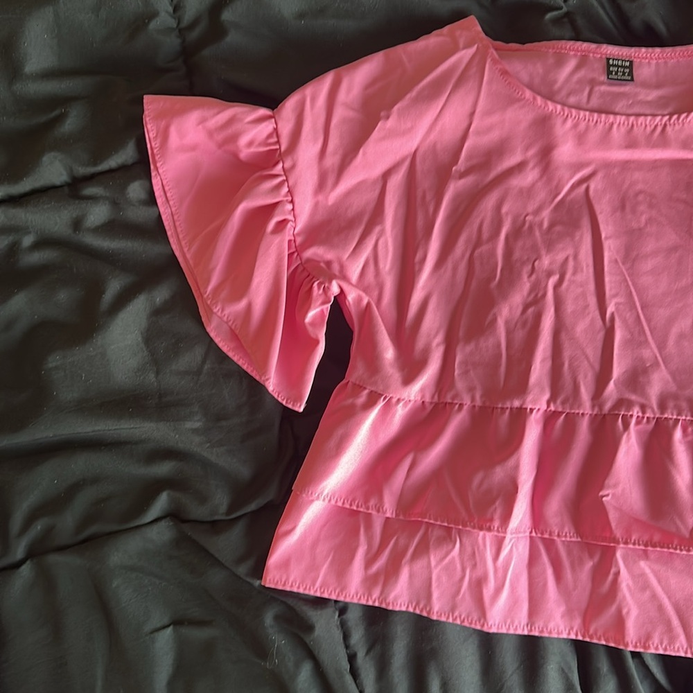 Pink Ruffle Sleeve Top - Picture 3 of 4